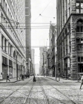 Circa  Wood Street Pittsburgh Pennsylvania A good look at the street-rail infrastructure in place  years ago